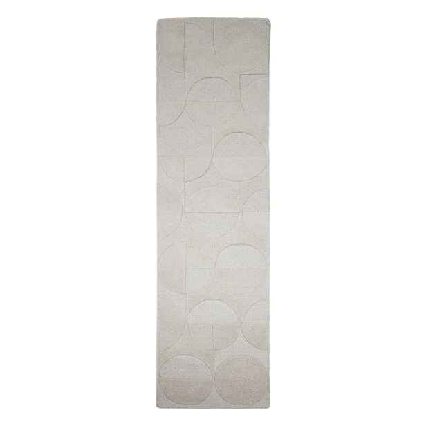 Slonovinový ručně tkaný vlněný běhoun 60x230 cm Gigi – Flair Rugs
