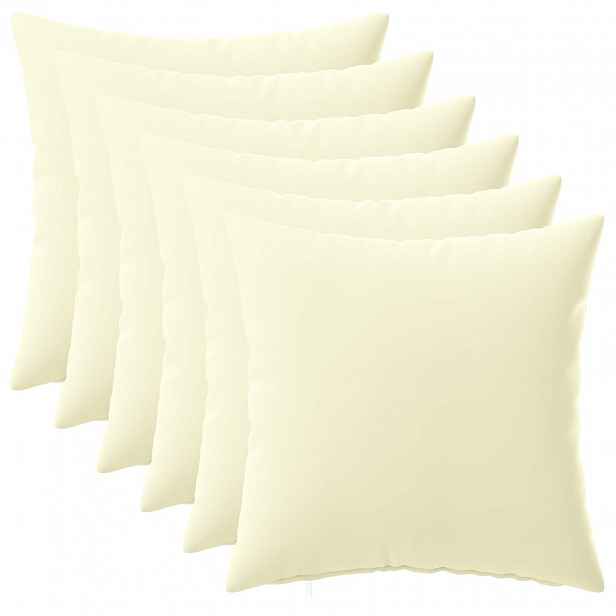 vidaXL Povlak na polštář 6 pcs HEERLEN Krémová 35 x 35 cm Polyester