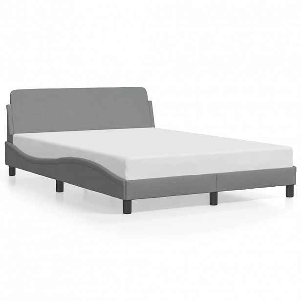 vidaXL Rám postele Dover světle šedý 140 x 190 cm textil