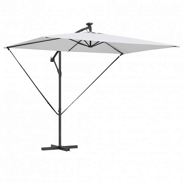 vidaXL Slunečník 294 x 200 x 270 cm Polyester a hliník Písková