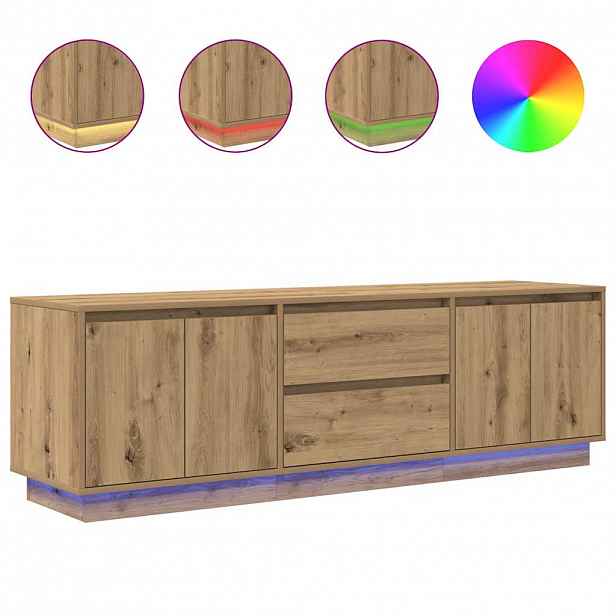 vidaXL TV skříňka s LED osvětlením dub artisan 160,5x41x50 cm