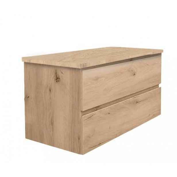 Koupelnová skříňka s dubovou krycí deskou SAT B-Way dub mat BWAY2100OAKDESK