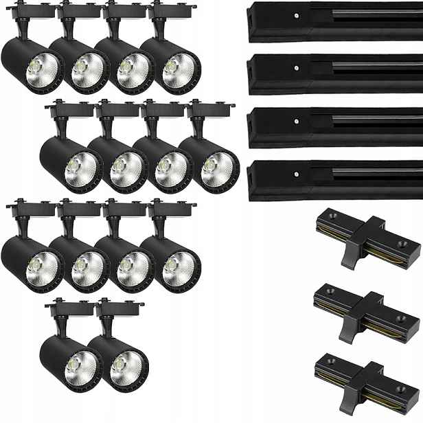 14X Led Kolejnicový Reflektor S Hotovým Osvětlovacím Systémem Kolejnicový Kabel