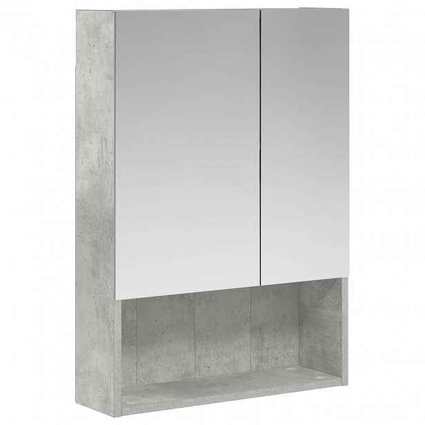 vidaXL Koupelnová zrcadlová skříň Betonově šedá 50 x 14,5 x 70 cm