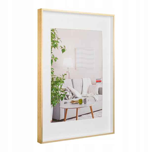Rámeček na fotografii 30x40 hliníkový 3D box hluboký zlatý pro rukodělné aktivity