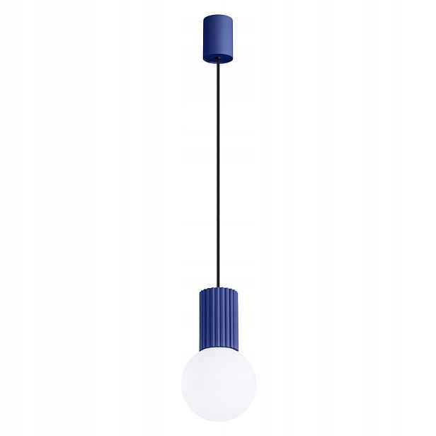 Sollux Závěsná lampa Halo modrá moderní skleněná Ø12 cm 1xG9