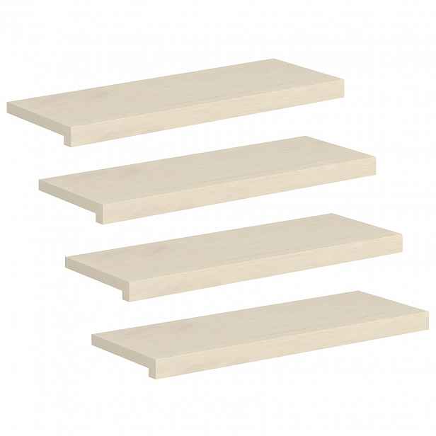 vidaXL Schodové nášlapy 4 ks 70 x 25 x 2 cm Bílá Masivní dubové dřevo