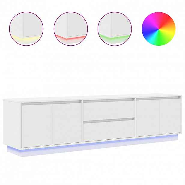 vidaXL TV skříňka s LED osvětlením bílá 193,5x41x50 cm