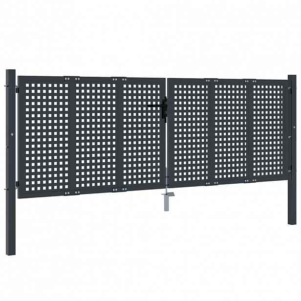 vidaXL Zahradní branka antracitová 300 x 100 cm ocelová
