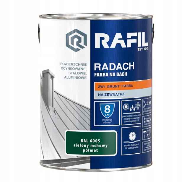 Rafil Radach Barva Na Střechu 5L Zelený Mechový Polomat Ral 6005