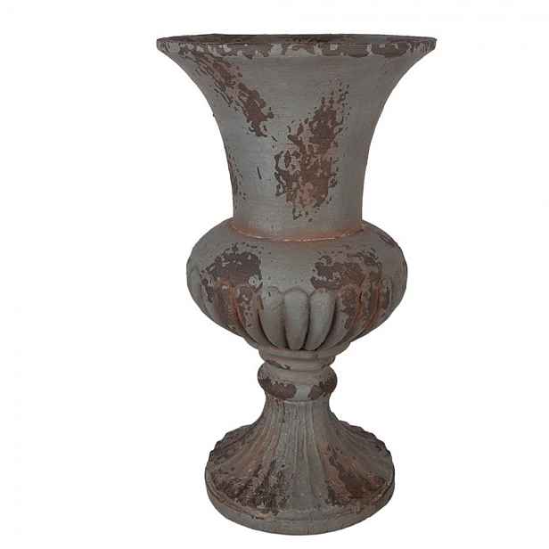 Šedý antik květináč / váza v barokním stylu Baroque - Ø 30*52 cm Clayre & Eef