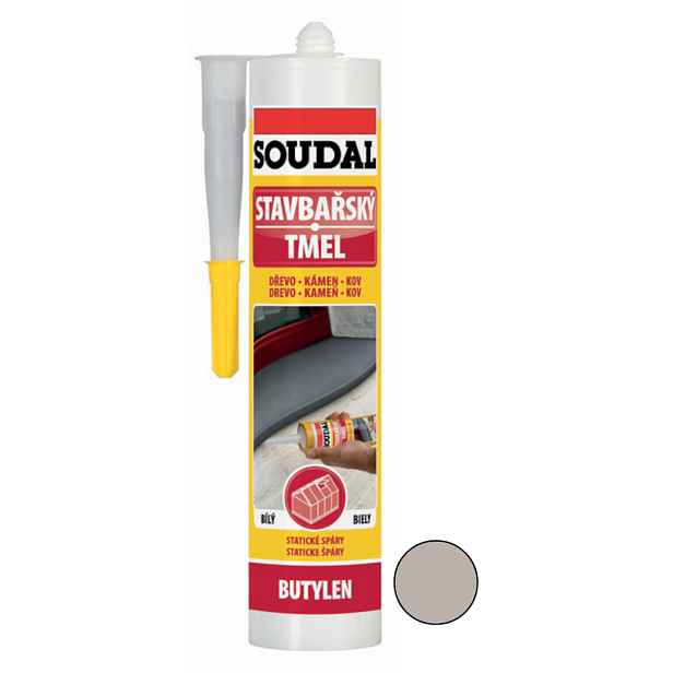 Tmel stavbařský butylenový Soudal šedý 280 ml