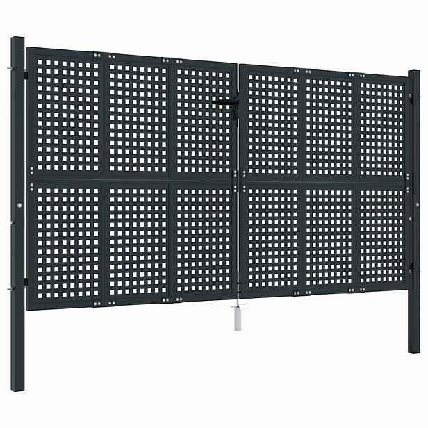 vidaXL Zahradní branka antracitová 300 x 125 cm ocelová