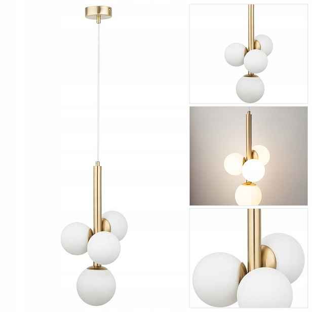 Závěsný Perla Lux 4 zlatý design s klasou v jídelně Sigma Lighting