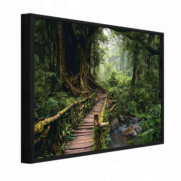 Wallarena ZARÁMOVANÉ obrazy les stromy zelená 100x70 cm