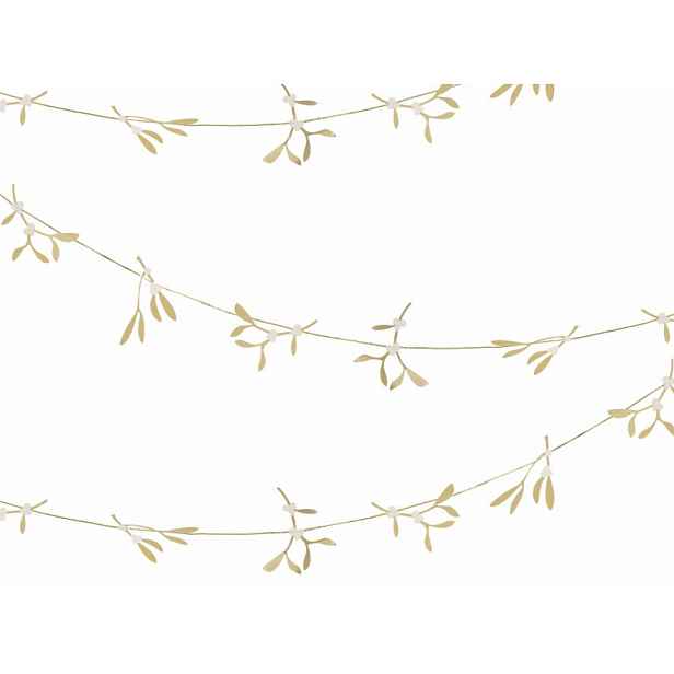 Vánoční girlanda GOLD MISTLETOE 5 m, zlatá