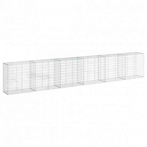 vidaXL Gabionový koš s víkem 600 x 50 x 100 cm pozinkované železo