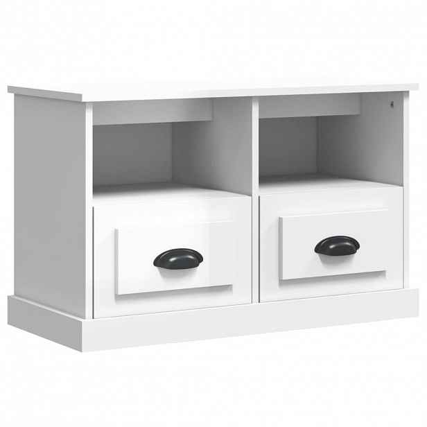 vidaXL TV skříňka bílá s vysokým leskem 80x35x50 cm kompozitní dřevo