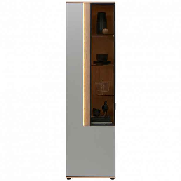Dieter Knoll VITRÍNA, světle šedá, 60,6/213,1/42 cm