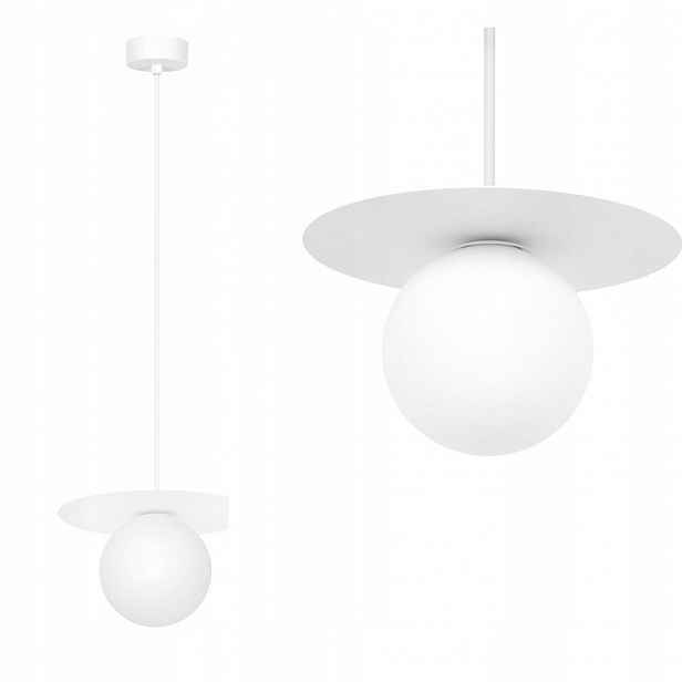 Kaja Závěsná lampa Robin skleněná s klasickým skleněným stínítkem nad pracovní deskou