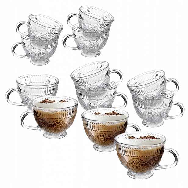 Šálky na kávu sada sklenic s uchem Altom Design Daisy 430 ml 12 ks