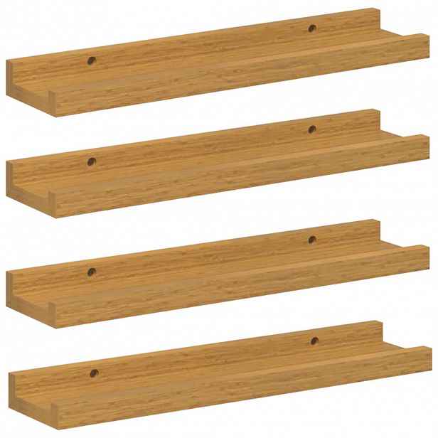 vidaXL Nástěnná polička 4 ks Béžová 40 x 9 x 3 cm Kompozitní dřevo
