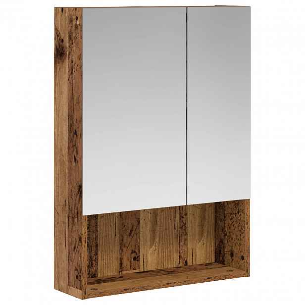 vidaXL Koupelnová zrcadlová skříň Staré dřevo 50 x 14,5 x 70 cm