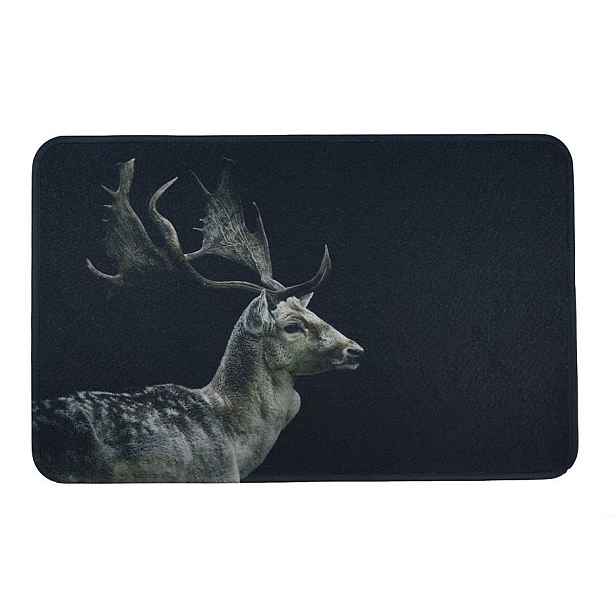 Černá podlahová rohožka s daňkem Deer - 75*50*1cm Mars & More