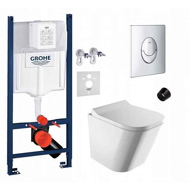 Podomítkový Wc set Grohe s mísou Omnires a tlačítkem Chrom Fresh