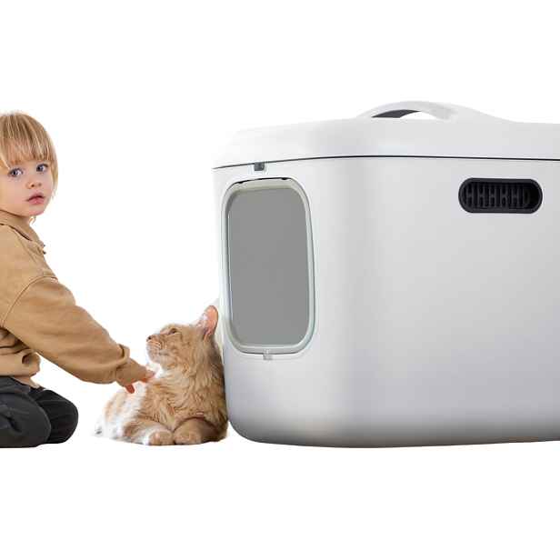 Rotho Kočičí toaleta, krytý záchod pro kočky CAT XXL - bílá