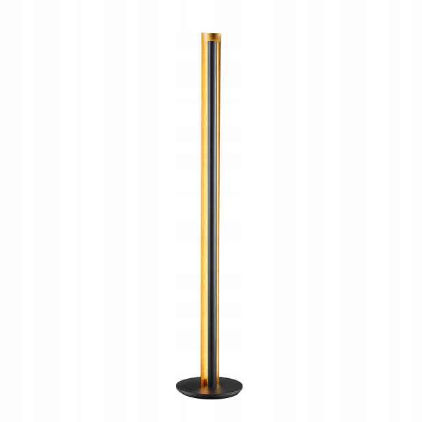 Stojací podlahová lampa s černým zlatým sloupkem Trio