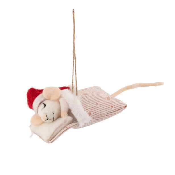 Textilní vánoční ozdoba 12 cm Sleepy Mouse – Sass & Belle