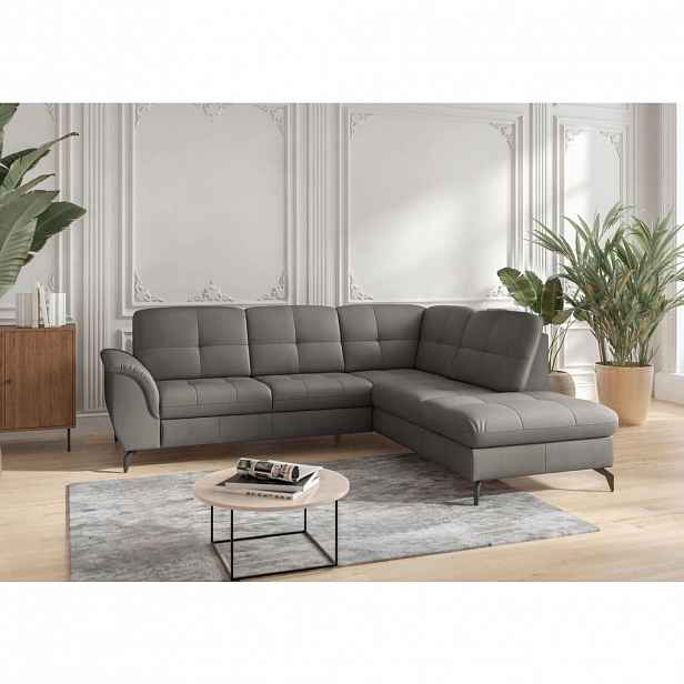 Sit & More ROHOVÁ SEDAČKA, textil, kůže, mokka