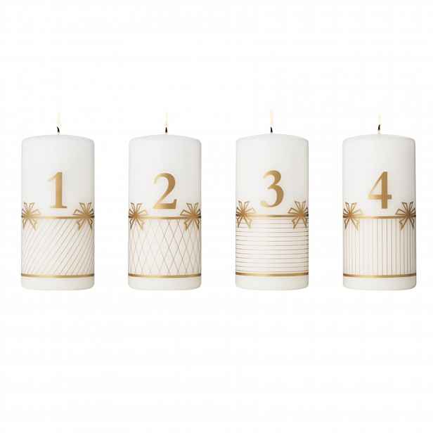 Adventní svíčky 2025 zlaté, 4ks - Georg Jensen