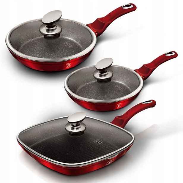 Berlinger Haus Sada Granitových Pánví BH6189 Pro Indukci, Plyn, Keramika
