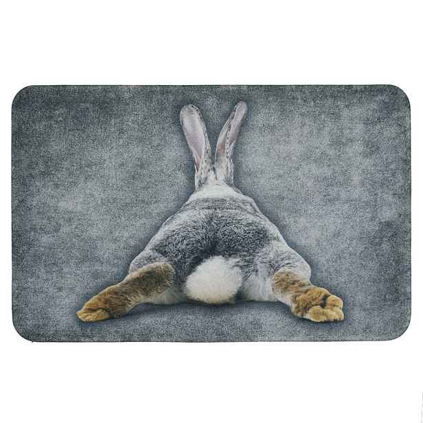 Šedá podlahová rohožka s králíčkem Rabbi Legs - 75*50*1cm Mars & More