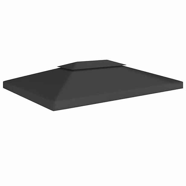 vidaXL Dvojitá střecha na altán 310 g/m² 4 x 3 m černá