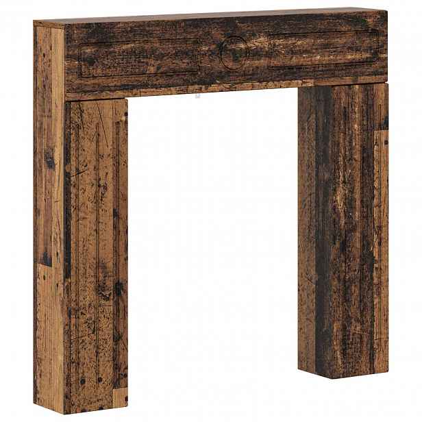 vidaXL Rám krbu Staré dřevo 102 x 18 x 100,5 cm Kompozitní dřevo