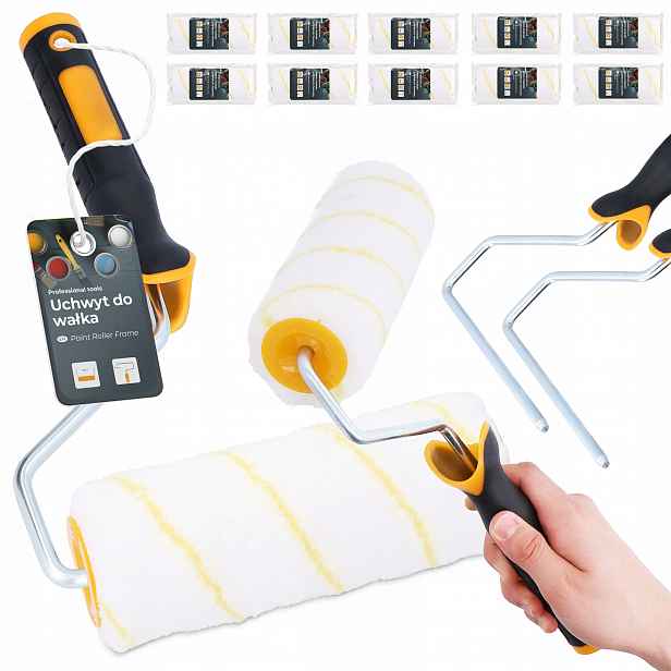 10 x Malířský Váleček 18 cm Vložka Malování Laků Nábytku Stěn 2 x Uch H0