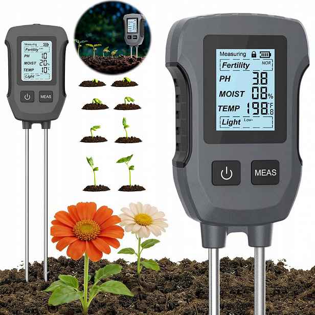 Kyseloměr Půdní Měřič Ph Půdy Tester Zeminy Substrátu Vlhkosti 5V1