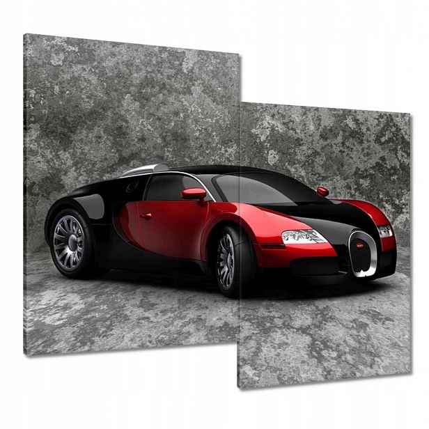 Obrazy 80x70 Bugatti Veyron Červená