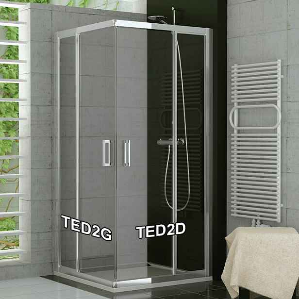 SanSwiss TED2G 1200 50 07 Levý díl sprchového koutu 120 cm, aluchrom/sklo
