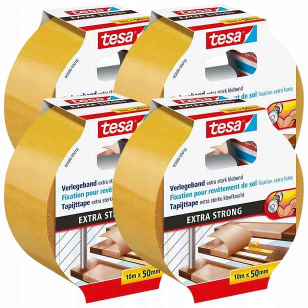 Tesa Oboustranná protiskluzová páska pod koberec pro koberce 10 m x 50 mm x4