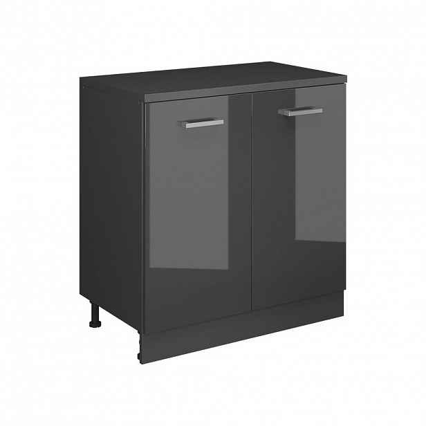 Vicco ROZŠIŘUJÍCÍ SKŘÍŇKA Rion, Antracitový vysoký lesk/Antracit, 80 x 46 cm bez šikminy se 2 dveřmi