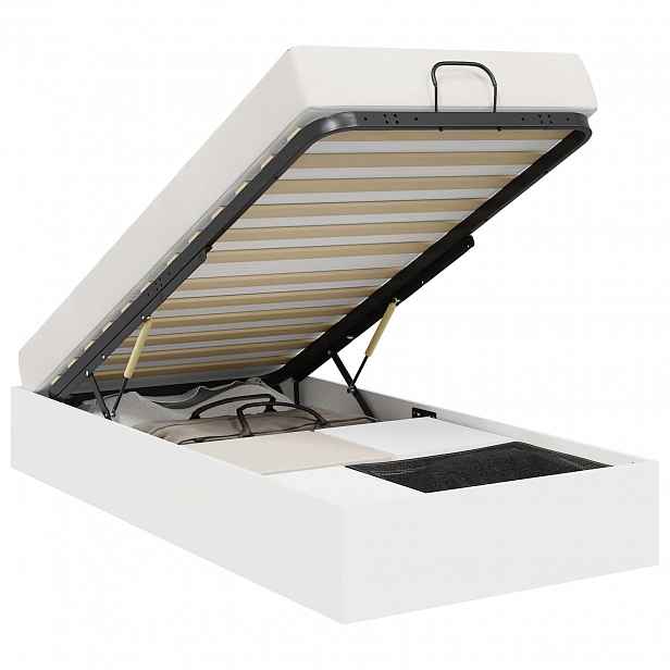 vidaXL Ottoman postel Bílá 100 x 200 cm Dřevěný materiál