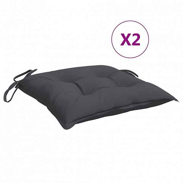 vidaXL Podušky na židli 2 ks antracitové 50 x 50 x 7 cm látka oxford