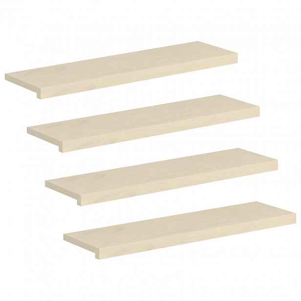 vidaXL Schodové nášlapy 4 ks 90 x 30 x 2 cm Bílá Masivní dubové dřevo