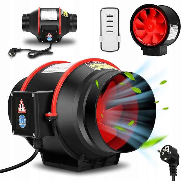 Výkonný odsávací kanálový ventilátor 540 m3h tichý 80 W 150 mm Pilot