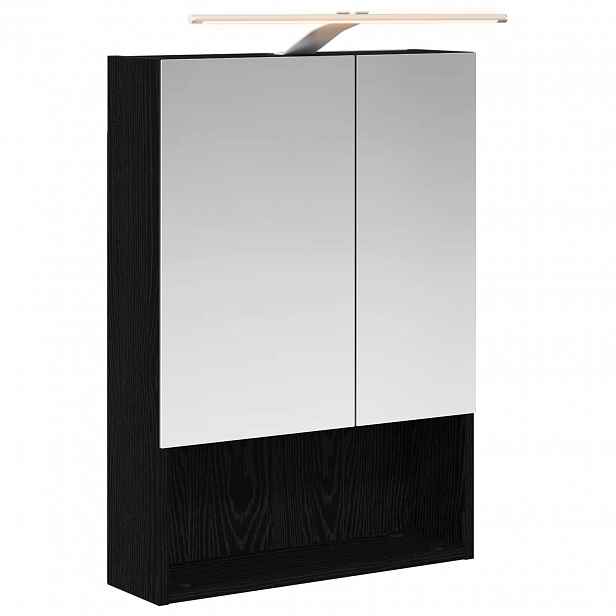 vidaXL Koupelnová zrcadlová skříň Černý dub 50 x 14,5 x 70 cm