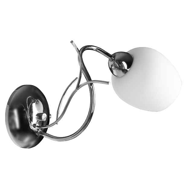 Chromovaná Nástěnná Lampa Se Skleněným Stínidlem E14 Led